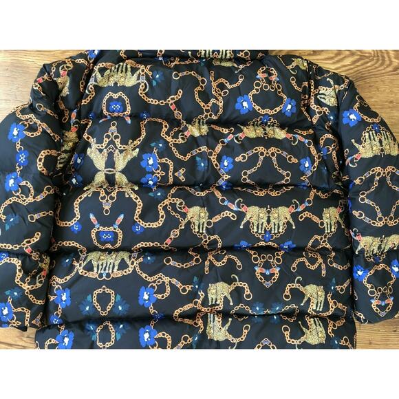 adidas Women's GS Down Fill Puffer Jacket Leopard Chain GD2502 Size L $280 - Picture 9 of 12